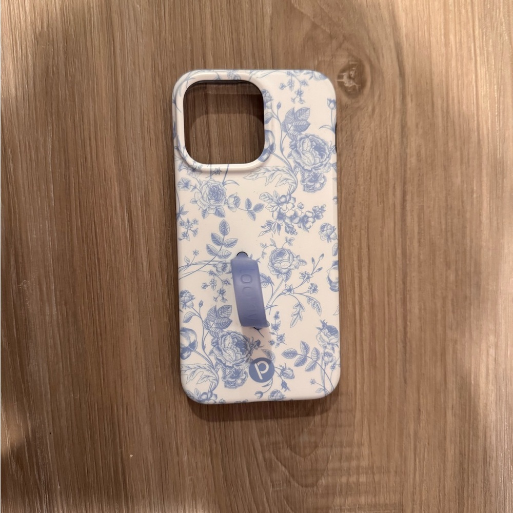 Patterned Blue and White loopy Phone Case- iPhone 15 pro max